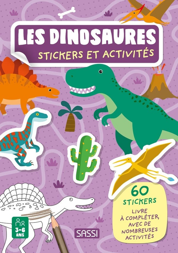 Livre éducatif - Stickers et activités - Les dinosaures