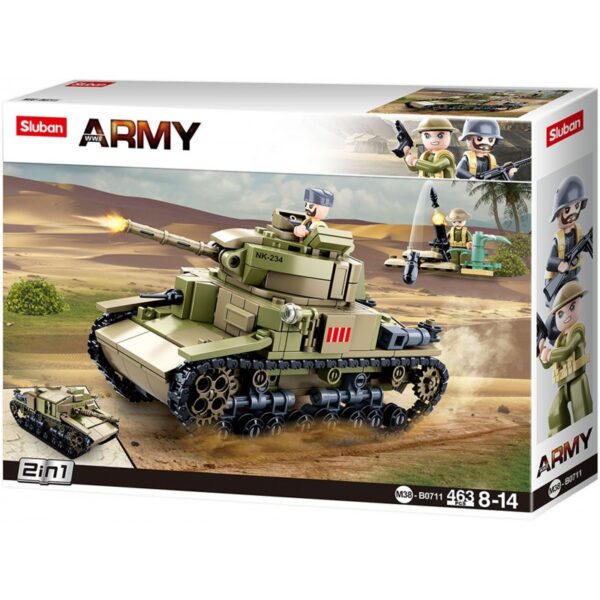Sluban Army - Medium Italian Tank 2in1