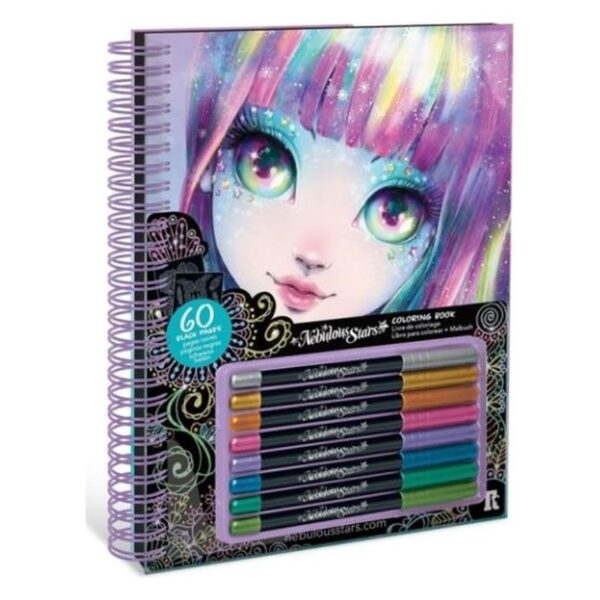 Livre de coloriage à pages noires Isadora - Stylos gel à encre métallisée