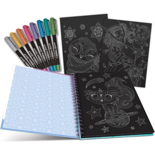 Livre de coloriage à pages noires Iceana & Isadora - Stylos gel à encre métalisée