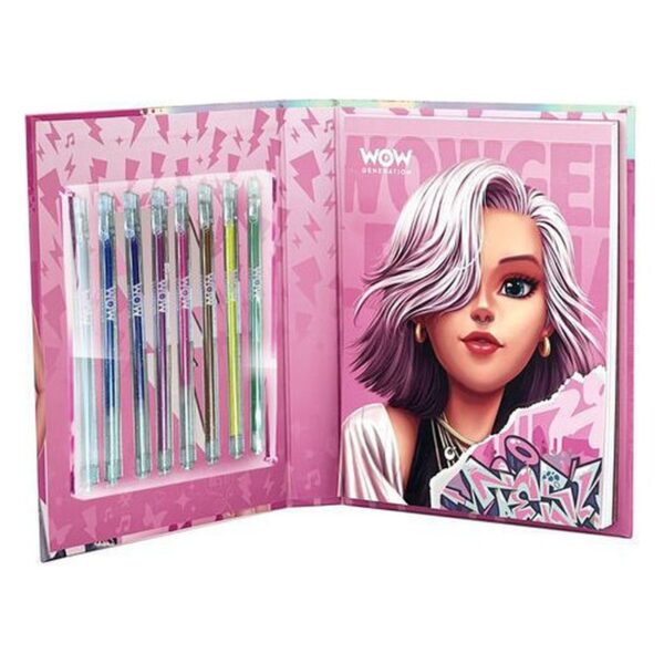 CARNET DE COLORIAGE AVEC 8 STYLOS GEL MÉTALLIQUES