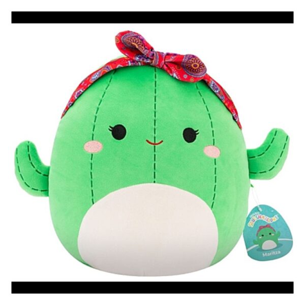 SQCR - Medium Plush (12" Squishmallows) (Maritza - Green Cactus W/Paisley Headband)