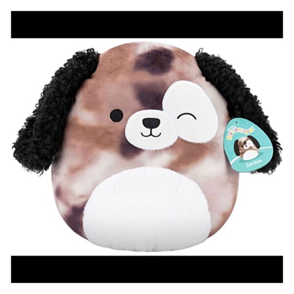 SQCR - Medium Plush (12" Squishmallows) (Zerdan - Brown Marbled Dog W/Winking Eye)