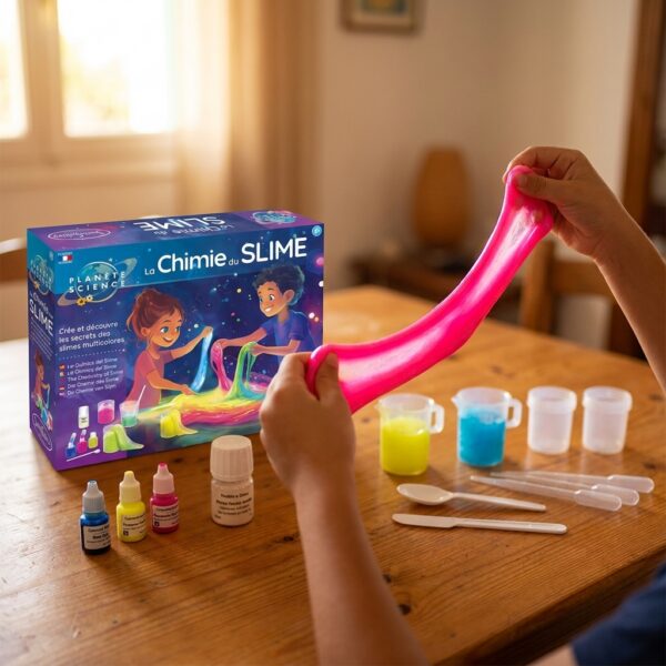 Coffret Slime Fluo Maison | Kit pour fabriquer son propre slime non-toxique | La Chimie du Slime